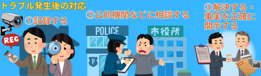 初期対応の積み重ねによりトラブルが緩和・解決できれば理想的